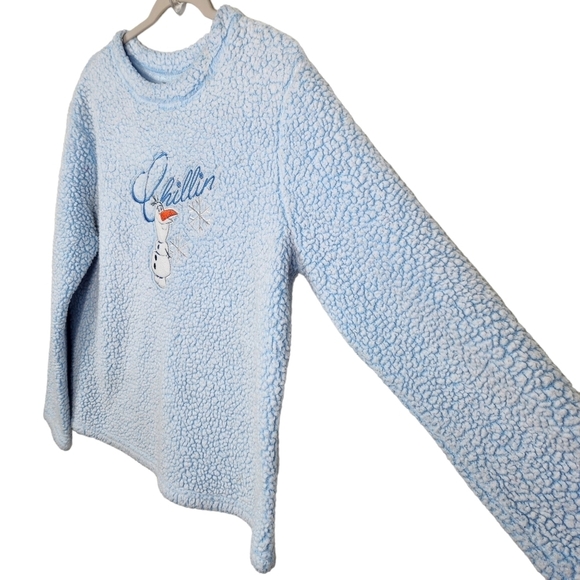 Disney Frozen Olaf Chillin Sherpa Sweatshirt Cute Christmas Sweater Size Medium - Picture 2 of 6